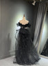 Sequins and Tulle Sweethart Off Shoulder Party Dress, Sequins Long Party Dress Prom Dress